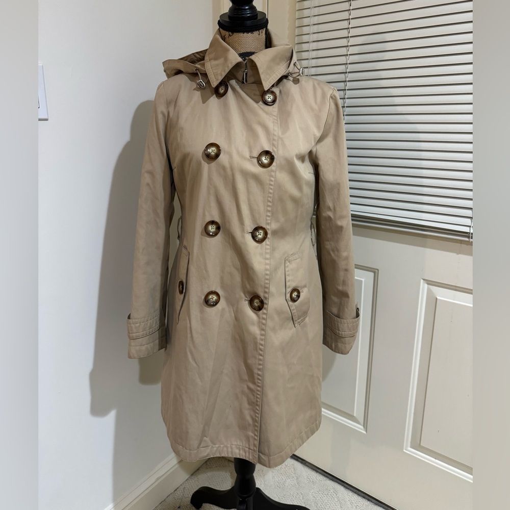 Michael Michael Kors khaki hooded trench coat size Large